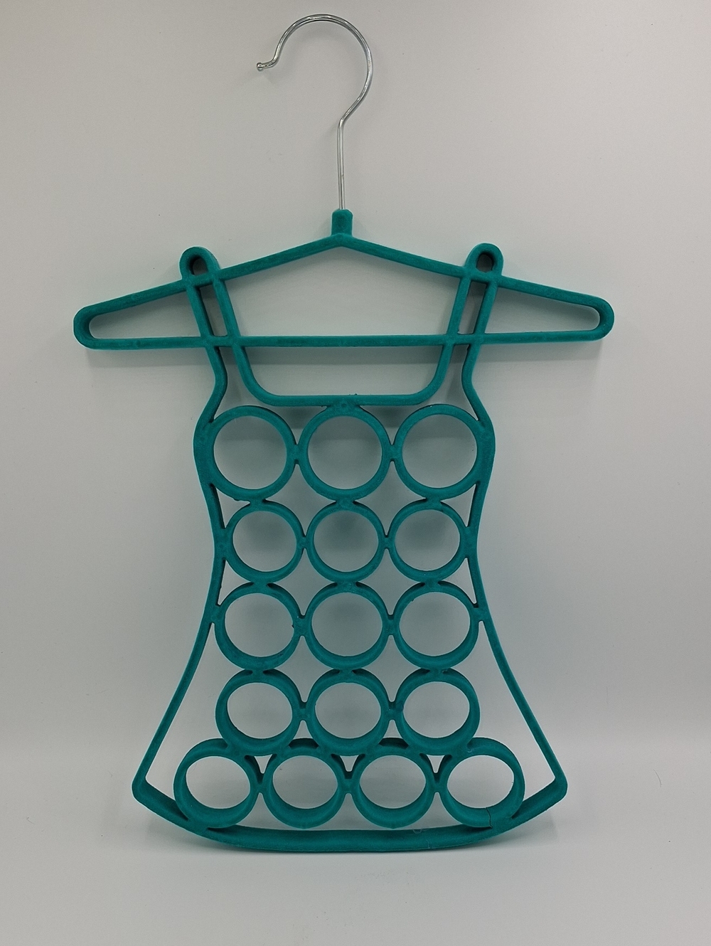 Teal Velvet Multi-Loop Scarf and Tie Organizer Hanger